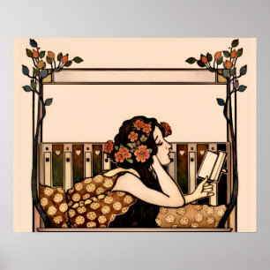 Poster Lecteur vintage Art Nouveau