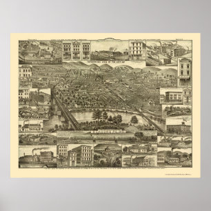 Poster Lecture, carte panoramique de PA - 1881