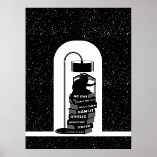 Poster Lecture de chats noirs Shakespeare Joues