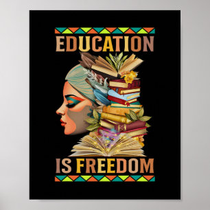 Poster L'éducation est la liberté Afro-Américain Histoire