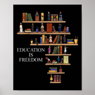 Poster L'éducation est le livre de la liberté lecteur Bla