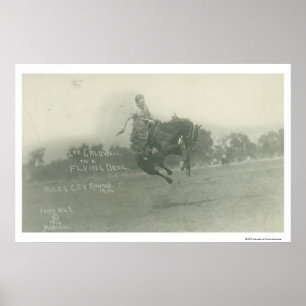 Poster Lee Caldwell chevauchant Flying Devil.