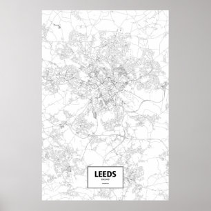 Poster Leeds, England (black on white)