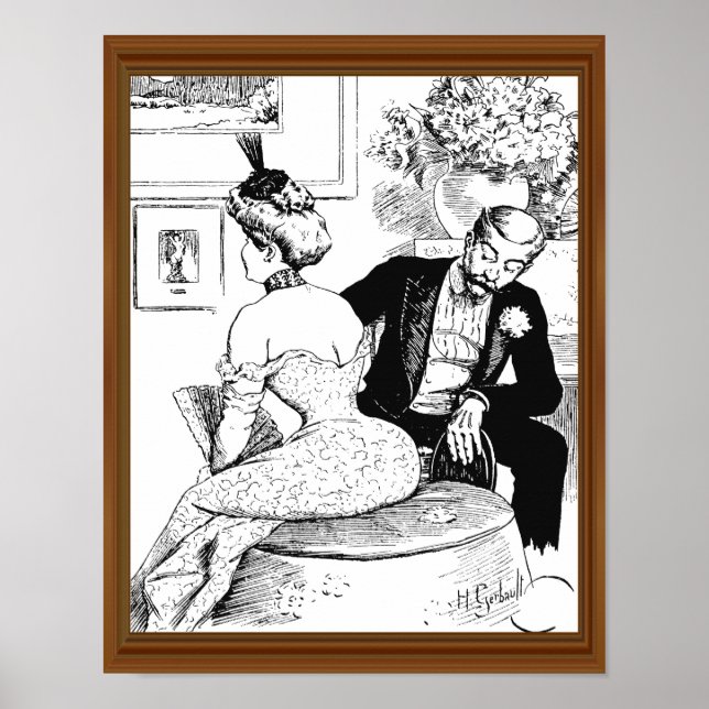 Poster Leering Homme Lady Corset Mi-Siècle (Devant)