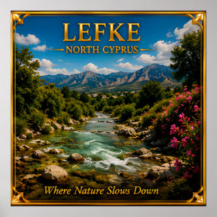 Poster Lefke Chypre du Nord Côte Verte Mémoire de Voyage