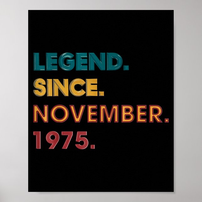 Poster Legend 1975 50th Birthday For Men Women 50 Year Ol (Devant)