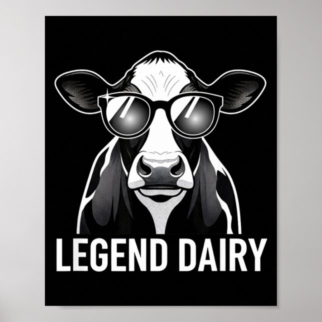 Poster Legend Dairy, Cool Cow With Sungles  (Devant)