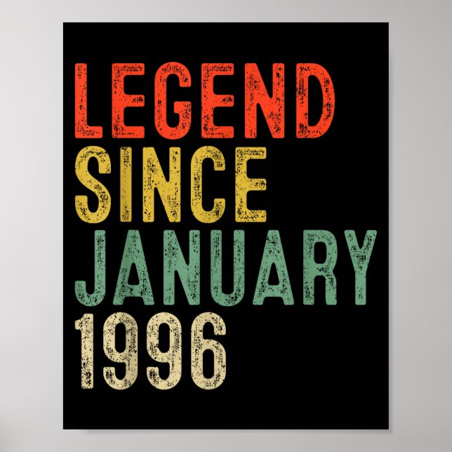 Poster Legend Since January 1996 30th Birthday 30 Year Ol (Devant)