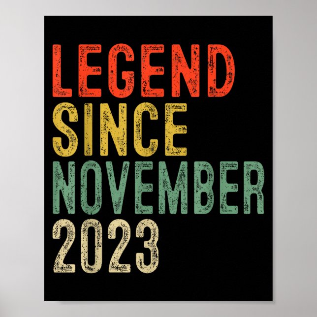 Poster Legend Since November 2023 2nd Birthday 2 Year Old (Devant)