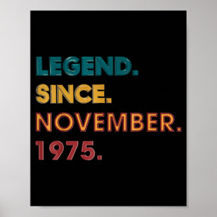Poster Légende 1975 50e anniversaire pour hommes femmes 5