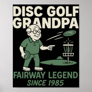 Poster Légende de Grand-père de Disc Golf depuis 1985