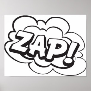 Poster Légende de livre de bande dessinée ZAP