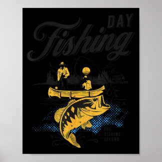 Poster Légende de pêcheur de jour de pêche vintage