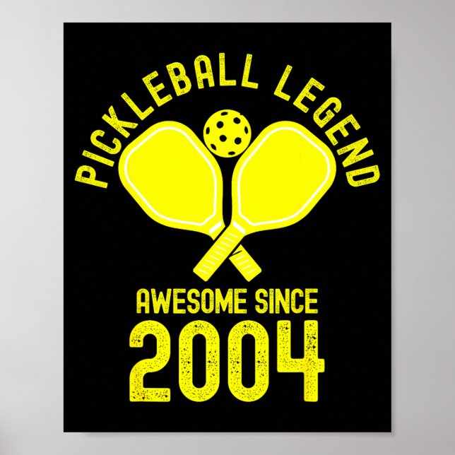 Poster Légende de pickleball génial depuis 2004 rétro 22è (Devant)