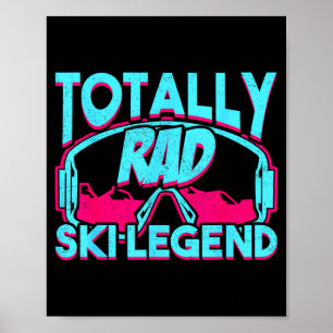 Poster Légende de ski rad rétro vintage tenue de ski 80s 