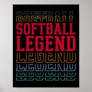 Poster Légende de softball Texte superposé drôle Équipe J