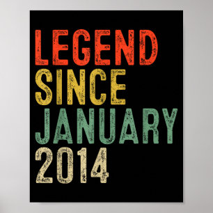 Poster Légende depuis janvier 2014 Cadeaux pour 12 ans 12