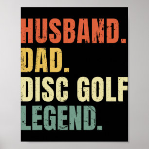 Poster Légende du disque de golf de papa marié Drôle Vint