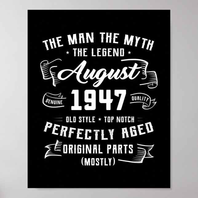 Poster Légende du mythe masculin août 1947 75e anniversai (Devant)