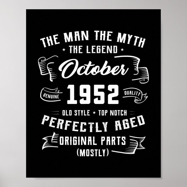 Poster Légende du mythe masculin octobre 1952 70e anniver (Devant)