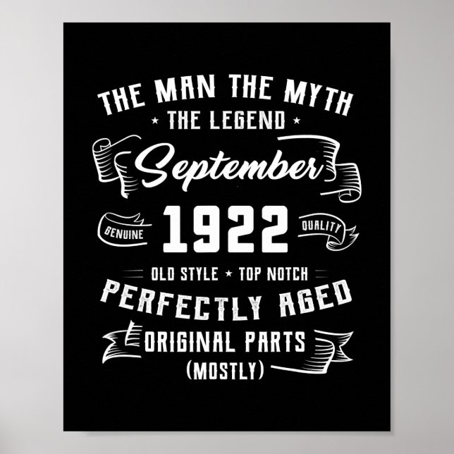 Poster Légende du mythe masculin septembre 1922 100e (Devant)