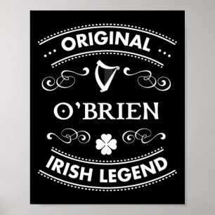 Poster Légende Irlandaise Originelle - Nom de Famille Irl
