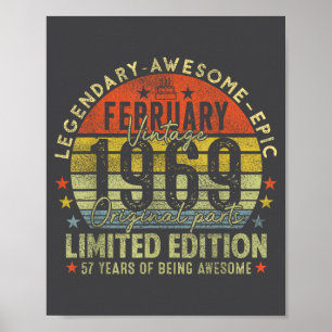Poster Légendes 57e anniversaire février 1996 Vintage 57