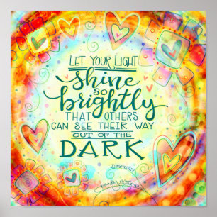 Poster Léger brillant Inspirant Citation Coeur Inspirivit