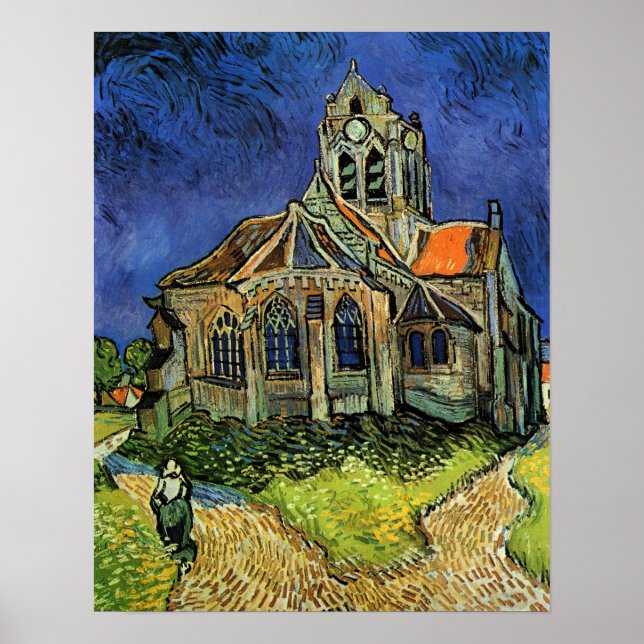 Poster L'église d'Auvers, (Devant)