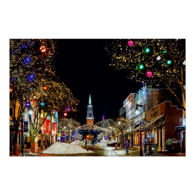 Poster L'église de Noël et la neige (Devant)