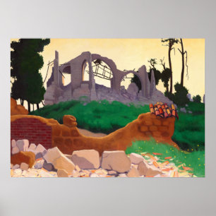 Poster L'église de Souain, 1917 par Felix Vallotton