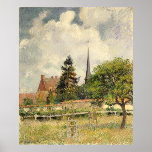 Poster L'église d'Eragny Camille Pissarro