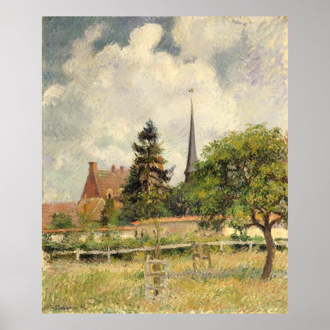 Poster L'église d'Eragny Camille Pissarro (Devant)