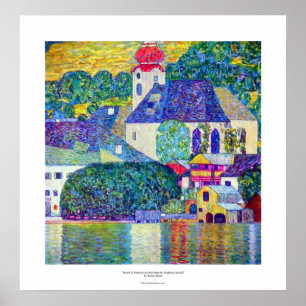 Poster L'église Klimt St Wolfgang à Unterach sur le lac A