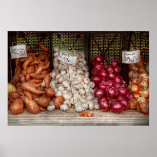 Poster Légume - Patates douces, Ail et Oignons