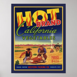 Poster Légumes de Californie de marque chaude