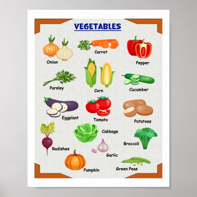 Poster Légumes frais (Devant)