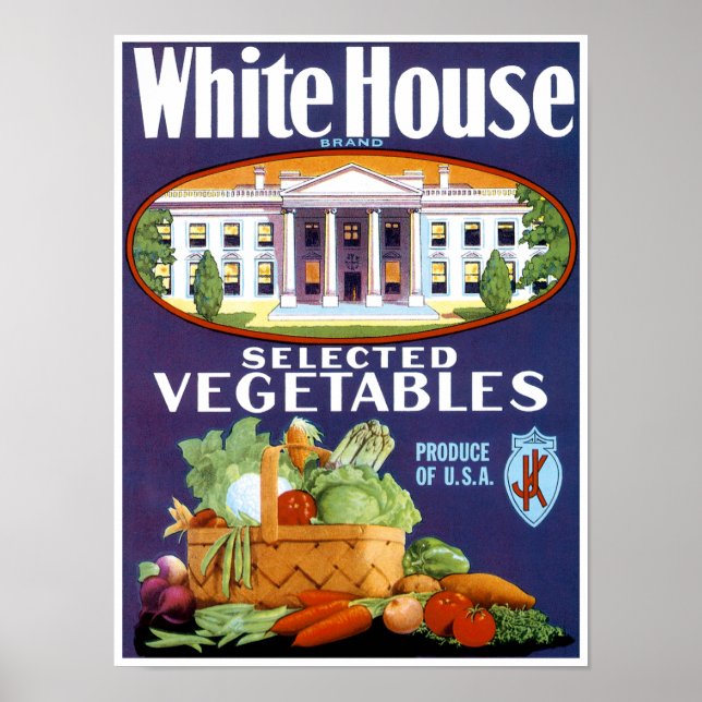 Poster Légumes sélectionnés par la Maison Blanche (Devant)