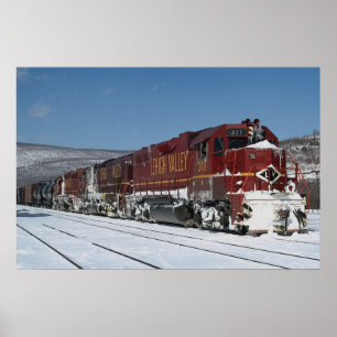 Poster Lehigh Valley EMD No. 311 mène le fret, Lehighton
