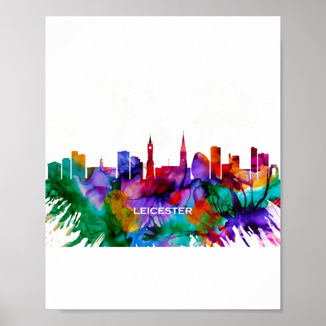 Poster Leicester Skyline (Devant)