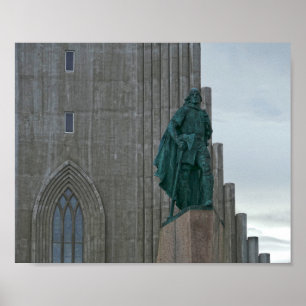 Poster Leif Erikson, Hallgrimskirkja, Reykjavik, Iceland