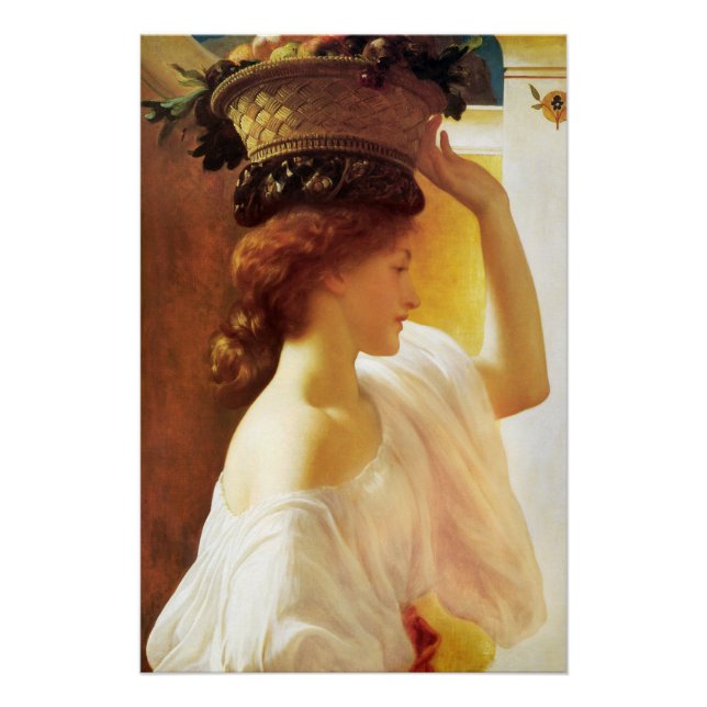 Poster Leighton Eucharis Girl avec panier de fruits CC067 (Devant)