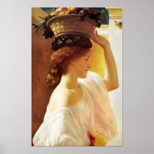 Poster Leighton Girl with a basket fruit CC0673 Cardstock