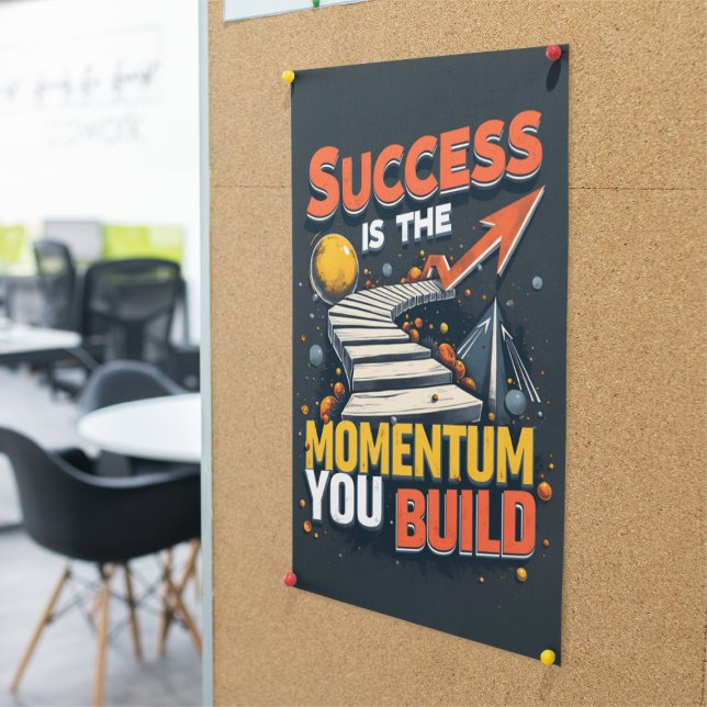 Poster L'élan favorise le succès Motivant le bureau et l' (Créateur téléchargé)