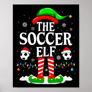 Poster L'Elf de Foot Drôle de Noël de Football de Famille