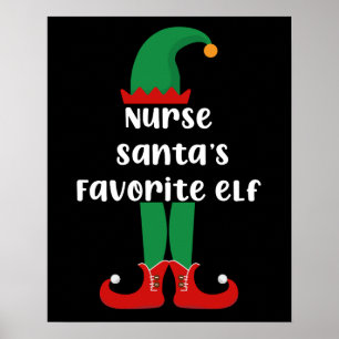 Poster L'elfe préféré de l'infirmière du Père Noël Infirm