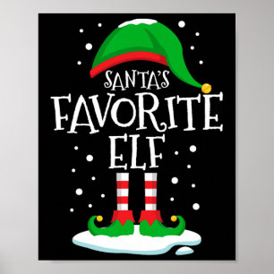 Poster L'elfe préféré du Père Noël Noël Famille Matching 
