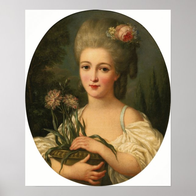 Poster Lemoine - Portrait D'Une Fille Tenant Un Pot De Fl (Devant)
