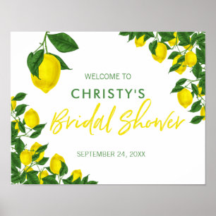 Poster Lemon Branches Bridal Shower Welcome