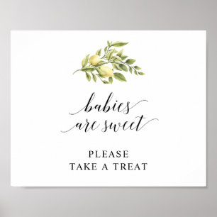 Poster Lemon Typographie Élégante  LES BÉBÉS SONT ADORABL